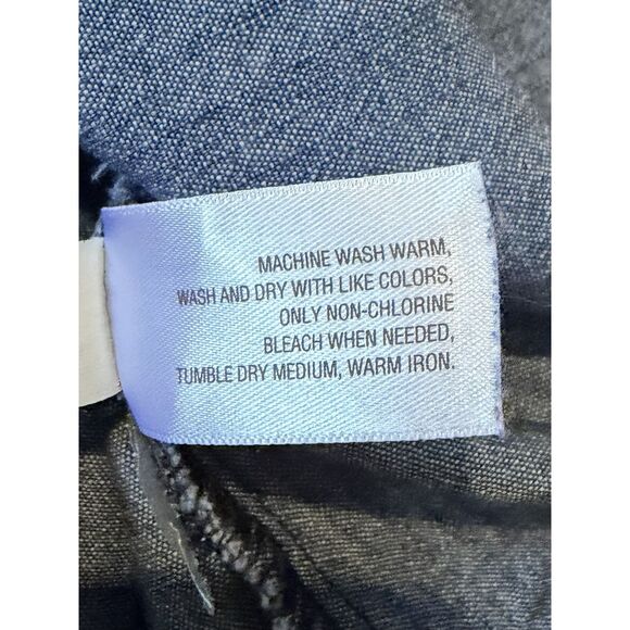 Old Navy women sleeveless chambray button front belted shirtdress blue size L - Picture 6 of 8